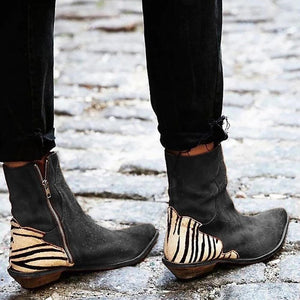 Fashion Zebra Flat Boots