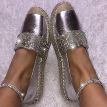 Load image into Gallery viewer, Women&#39;s Fashion Solid Color Rhinestone Buckle Stitching Flat Shoes