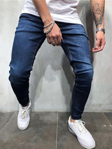 Casual Men's Pure Color Medium-Waist Pencil Pants.