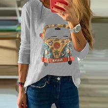 Load image into Gallery viewer, Women&#39;s Commuting Round Neck Long Sleeve Cartoon T-Shirt