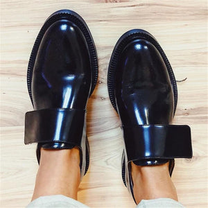 Women's Fashion Casual Mirror Reflective Shallow Mouth Flat Shoes