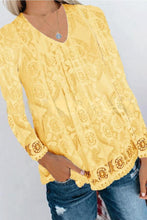 Load image into Gallery viewer, Cute V Neck Long Sleeve Lace Blouse