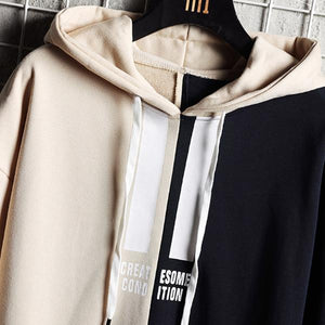 Color Block Loose Hooded Sweatshirts