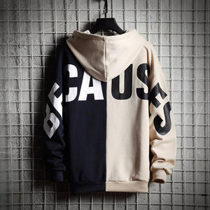 Color Block Loose Hooded Sweatshirts