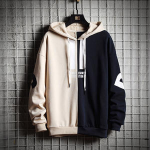 Color Block Loose Hooded Sweatshirts