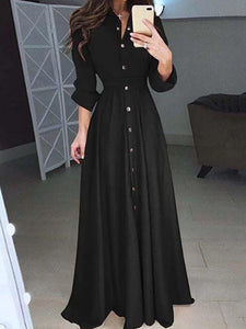 Casual Slim Long Sleeve Maxi Dresses