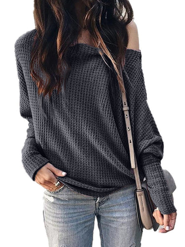 Shoulder Collar  Patchwork  Casual  Plain  Long Sleeve   T-Shirt