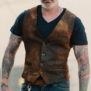 Men's Single Breasted Pocket Vest