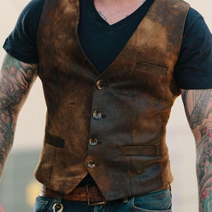 Men's Single Breasted Pocket Vest