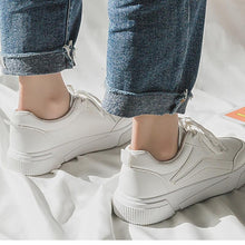 Load image into Gallery viewer, Contracted Style Lace-Up Pure Color Flat Sneakers