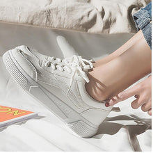 Load image into Gallery viewer, Contracted Style Lace-Up Pure Color Flat Sneakers