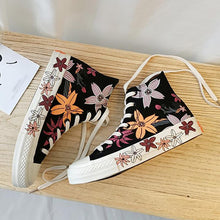 Load image into Gallery viewer, Brief Floral Printed Flat High Tube Sneakers