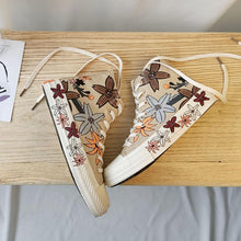 Load image into Gallery viewer, Brief Floral Printed Flat High Tube Sneakers