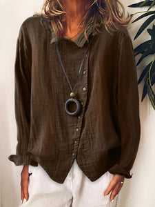 Casual Long Sleeve Irregular Shirt