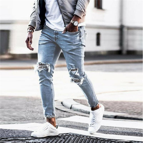 Men's Casual Fashion Hole Jeans