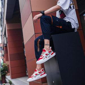 Casual Breathable Mixed Color Low-Heel Net Cloth Sneakers