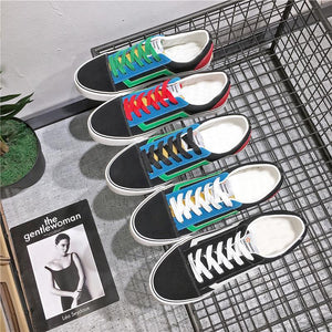 Men's Fashion Color Matching Breathable Canvas Flats