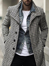 Load image into Gallery viewer, Fashion Plaid Lapel Single-Breasted Mid-Length Coat