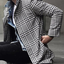 Load image into Gallery viewer, Fashion Plaid Lapel Single-Breasted Mid-Length Coat