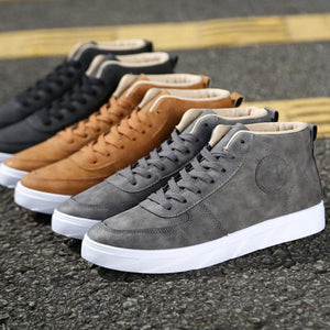 Casual Lace-Up High-Top Canvas Shoes Sneakers