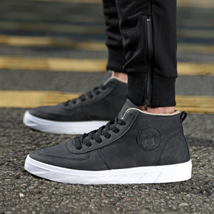 Casual Lace-Up High-Top Canvas Shoes Sneakers