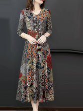 Load image into Gallery viewer, V-Neck  Printed Maxi Dress