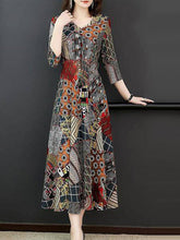 Load image into Gallery viewer, V-Neck  Printed Maxi Dress