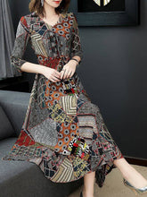 Load image into Gallery viewer, V-Neck  Printed Maxi Dress