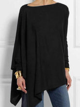 Load image into Gallery viewer, Round  Neck  Patchwork  Casual  Plain Loose Fitting Long Sleeve  T-Shirt