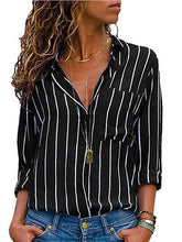 Load image into Gallery viewer, Multi Color Stripe Printed Long Sleeve Shirts