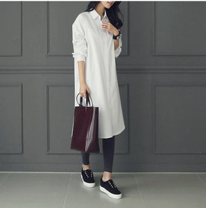 Fashion Casual Pure Color Long Shirt