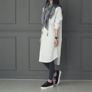 Fashion Casual Pure Color Long Shirt