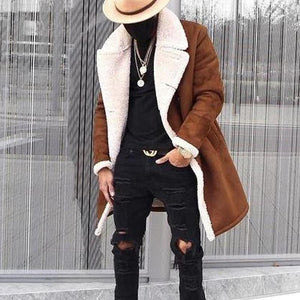 Fashion Fleece Composite Suede Overcoat