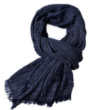 Load image into Gallery viewer, Autumn and winter solid color tassel yarn-dyed men&#39;s scarf