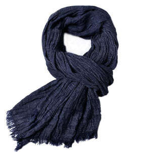 Autumn and winter solid color tassel yarn-dyed men's scarf