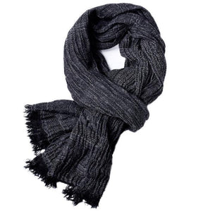 Autumn and winter solid color tassel yarn-dyed men's scarf