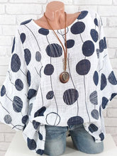 Load image into Gallery viewer, Polka Dot  Three-Quarter Sleeve Blouses