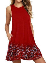 Load image into Gallery viewer, Round Neck Sleeveless Print MIni Casual Dress