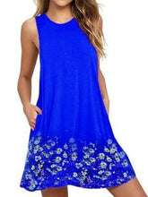 Load image into Gallery viewer, Round Neck Sleeveless Print MIni Casual Dress