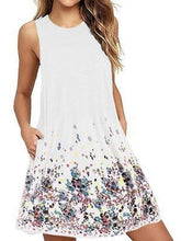 Load image into Gallery viewer, Round Neck Sleeveless Print MIni Casual Dress