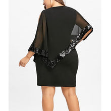 Load image into Gallery viewer, Plus Size Irregular Sequins Splicing Casual Dresses