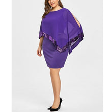 Load image into Gallery viewer, Plus Size Irregular Sequins Splicing Casual Dresses