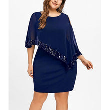 Load image into Gallery viewer, Plus Size Irregular Sequins Splicing Casual Dresses