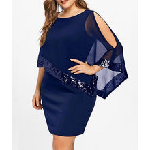 Load image into Gallery viewer, Plus Size Irregular Sequins Splicing Casual Dresses