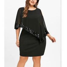 Load image into Gallery viewer, Plus Size Irregular Sequins Splicing Casual Dresses