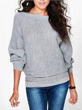 Load image into Gallery viewer, Women Loose Knitted Bat-Wing Sleeve Casual Jumper Type Sweater