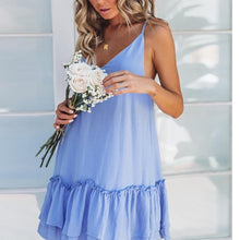 Load image into Gallery viewer, Sexy V Neck Ruffled Sling Loose Mini Dresses