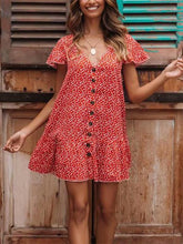 Load image into Gallery viewer, Floral Printed Vacation Mini Dress