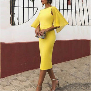 Elegant Backless Short Sleeve Bodycon Mini Dress