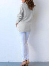 Load image into Gallery viewer, Surplice Curved Hem Long Sleeve Sweater